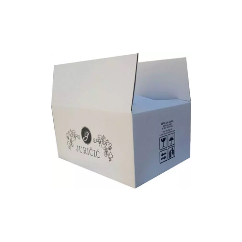 Transportna kutija za vino - bijela s tiskom Transportna kutija za vino - bijela s tiskom