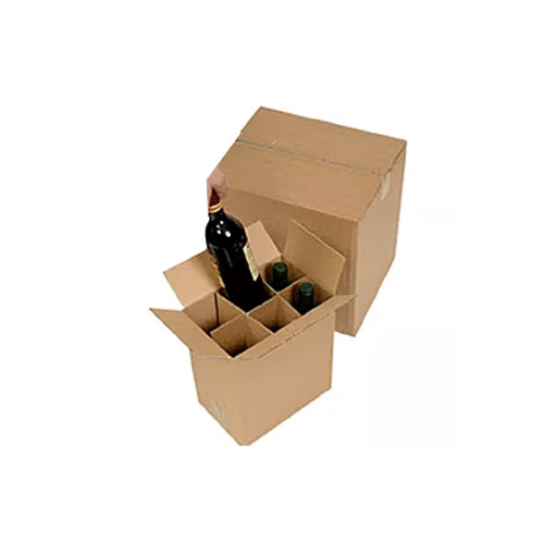 Transportne kartonske kutije za vino - smeđe s pregradama Transportne kartonske kutije za vino - smeđe s pregradama